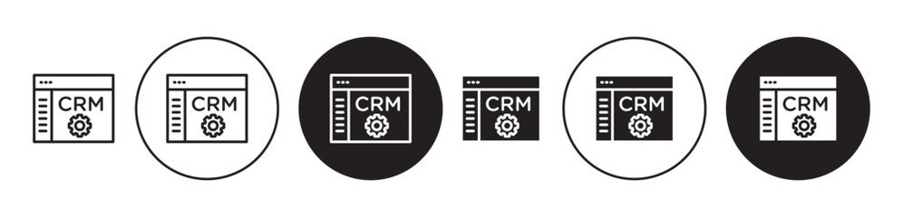 CRM icon solid illustration, pictogram isolated on white design element.