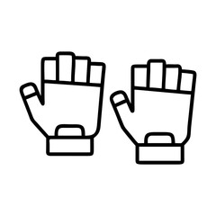 fingerless gloves line drawn beauty fashion industry. vector art - outline icon fingerless gloves, isolated white background