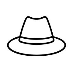 panama hats line drawn beauty fashion industry. vector art - outline icon panama hats, isolated white background