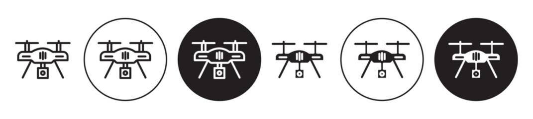 Drone icon solid illustration, pictogram isolated on white design element.