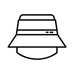 bucket hats line drawn beauty fashion industry. vector art - outline icon bucket hats, isolated white background