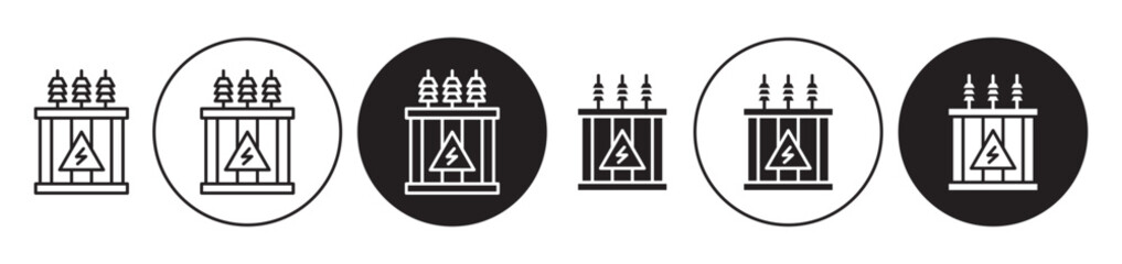 Electric transformer icon solid illustration, pictogram isolated on white design element.