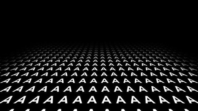 retro futuristic background animation of space tunnel travel ship pov perspective movement of alphabeth letter A