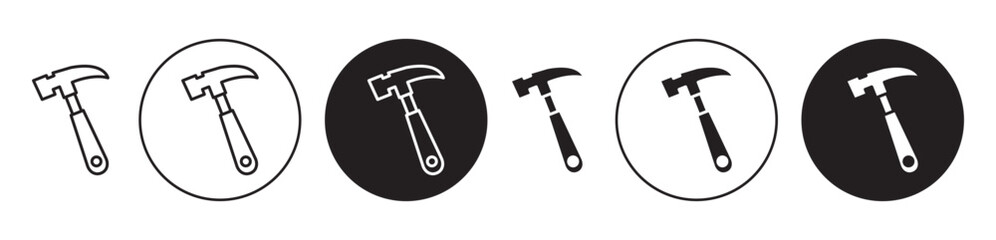 Hammer icon solid illustration, pictogram isolated on white design element.