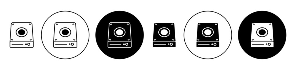 Hard drive icon solid illustration, pictogram isolated on white design element.
