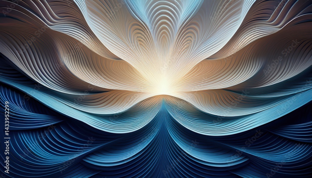 Poster dynamic abstract waves creating a mesmerizing floral pattern digital art vibrant colors studio envir