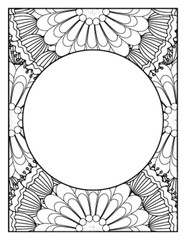 Flowers Circle Adult Coloring Pages