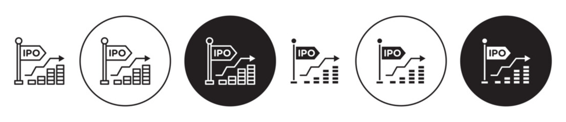 IPO icon solid illustration, pictogram isolated on white design element.