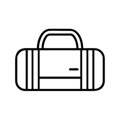 duffel bags line drawn beauty fashion industry. vector art - outline icon duffel bags, isolated white background