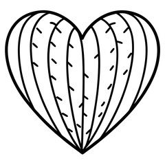 Simple Heart Cactus Drawing