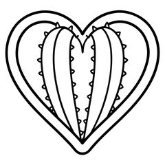 Simple Heart Cactus Drawing