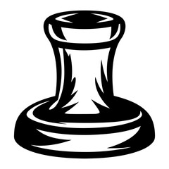 Monochrome depiction of a pawn chess piece in a stylized vector format