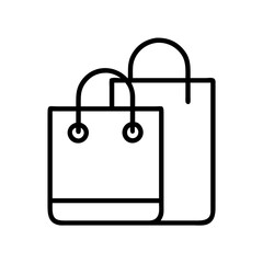 tote bags line drawn beauty fashion industry. vector art - outline icon tote bags, isolated white background