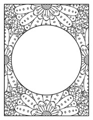 Flowers Circle Adult Coloring Pages