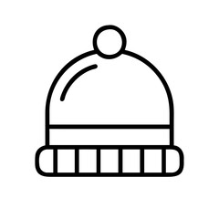 beanies line drawn beauty fashion industry. vector art - outline icon beanies, isolated white background