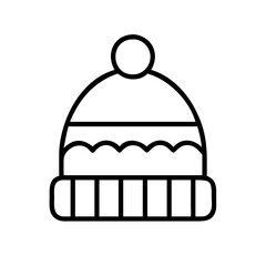 beanies line drawn beauty fashion industry. vector art - outline icon beanies, isolated white background