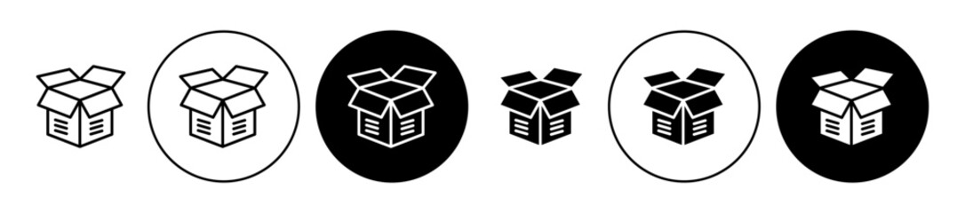 Open box icon solid illustration, pictogram isolated on white design element.