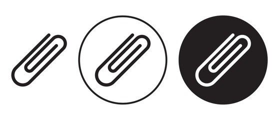 Paperclip icon solid illustration, pictogram isolated on white design element.