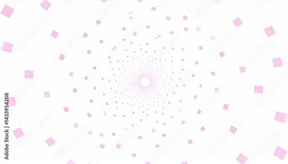 Poster swirling pink squares animation digital art abstract design virtual environment dynamic perspective 