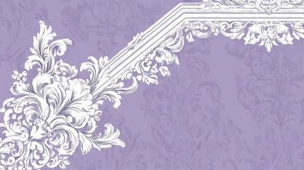 Baroque Frame Purple Damask.