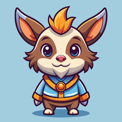 Cute cartoon animal character in a stylized design