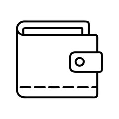 wallets line drawn beauty fashion industry. vector art - outline icon wallets, isolated white background