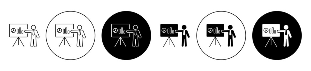 Presentation icon solid illustration, pictogram isolated on white design element.