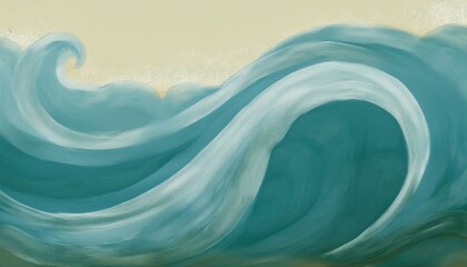Dynamic ocean wave action coastal region artistic illustration calm environment close-up view nature's flow concept