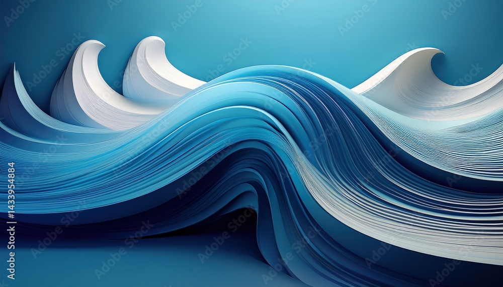 Poster dynamic ocean waves seascape digital art tranquil environment close-up view abstract concept for vis