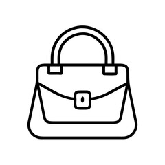 handbags line drawn beauty fashion industry. vector art - outline icon handbags, isolated white background