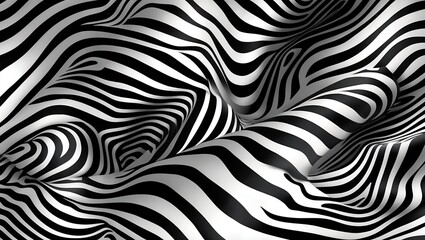 Elegant monochrome zebra stripe pattern in soft curves
