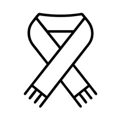 scarves line drawn beauty fashion industry. vector art - outline icon scarves, isolated white background