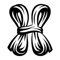 Stylized Vector Graphic Depicting a Bundled Cord or Rope Knot