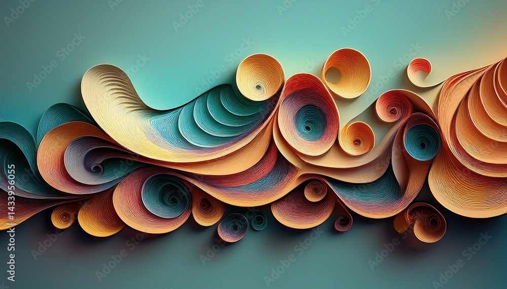 Poster dynamic paper art creation studio abstract design creative space close-up innovation in colorful tex