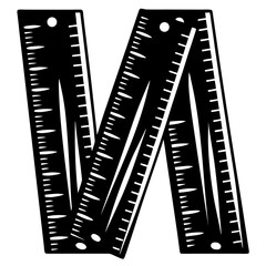 Abstract vector illustration of a folding ruler in the shape of a V