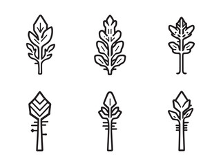 Arrowroot line art botanical drawing design perfect for digital projects 