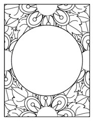 Flowers Circle Adult Coloring Pages