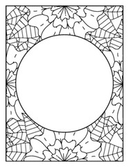 Obraz premium Flowers Circle Adult Coloring Pages