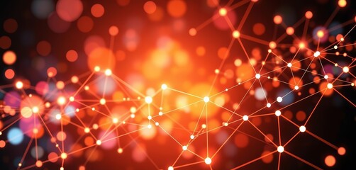Abstract network of connected dots and lines representing social connections, design, graphic