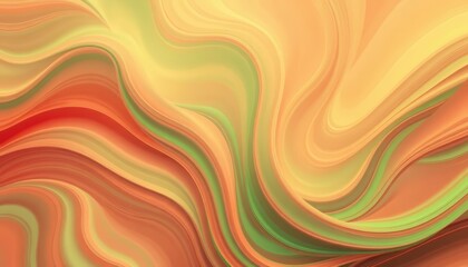 Abstract peach and green swirling lines forming a dynamic, organic pattern,  abstract background, wallpaper