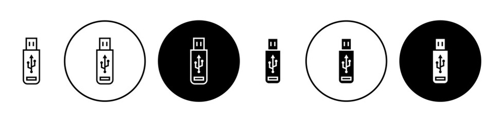 USB icon solid illustration, pictogram isolated on white design element.