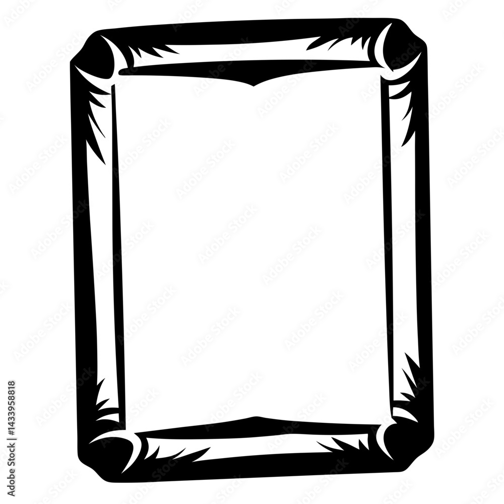 Poster simple black and white ornate frame with abstract design elements