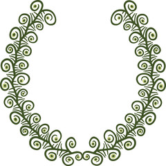 Crown with tangled schematic floral motifs. Illustration made with schematic lines on a white background creating a floral crown.