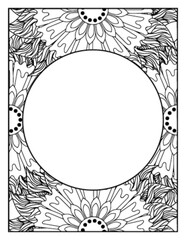 Flowers Circle Adult Coloring Pages