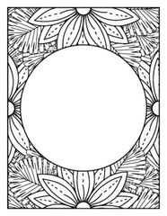 Flowers Circle Adult Coloring Pages
