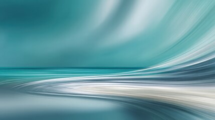 Abstract motion blur of ocean waves, calm sea concept. Perfect for backgrounds, website headers, and serene designs.