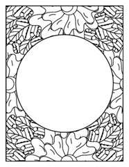 Flowers Circle Adult Coloring Pages