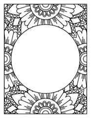 Flowers Circle Adult Coloring Pages