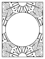 Obraz premium Flowers Circle Adult Coloring Pages