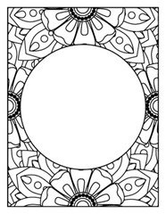 Flowers Circle Adult Coloring Pages